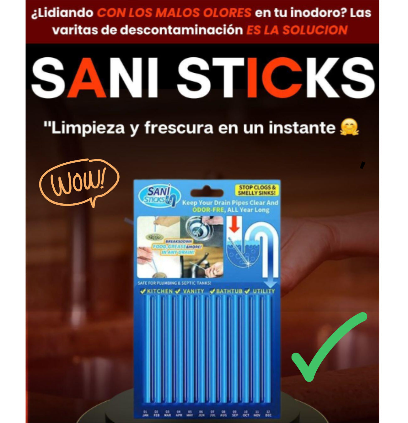 SANI STICK: PACK DE 2 PAQUETES DE 12 VARILLAS C/U