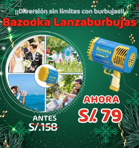 BAZOOKA LANZABURBUJAS CON ILUMINACIÓN